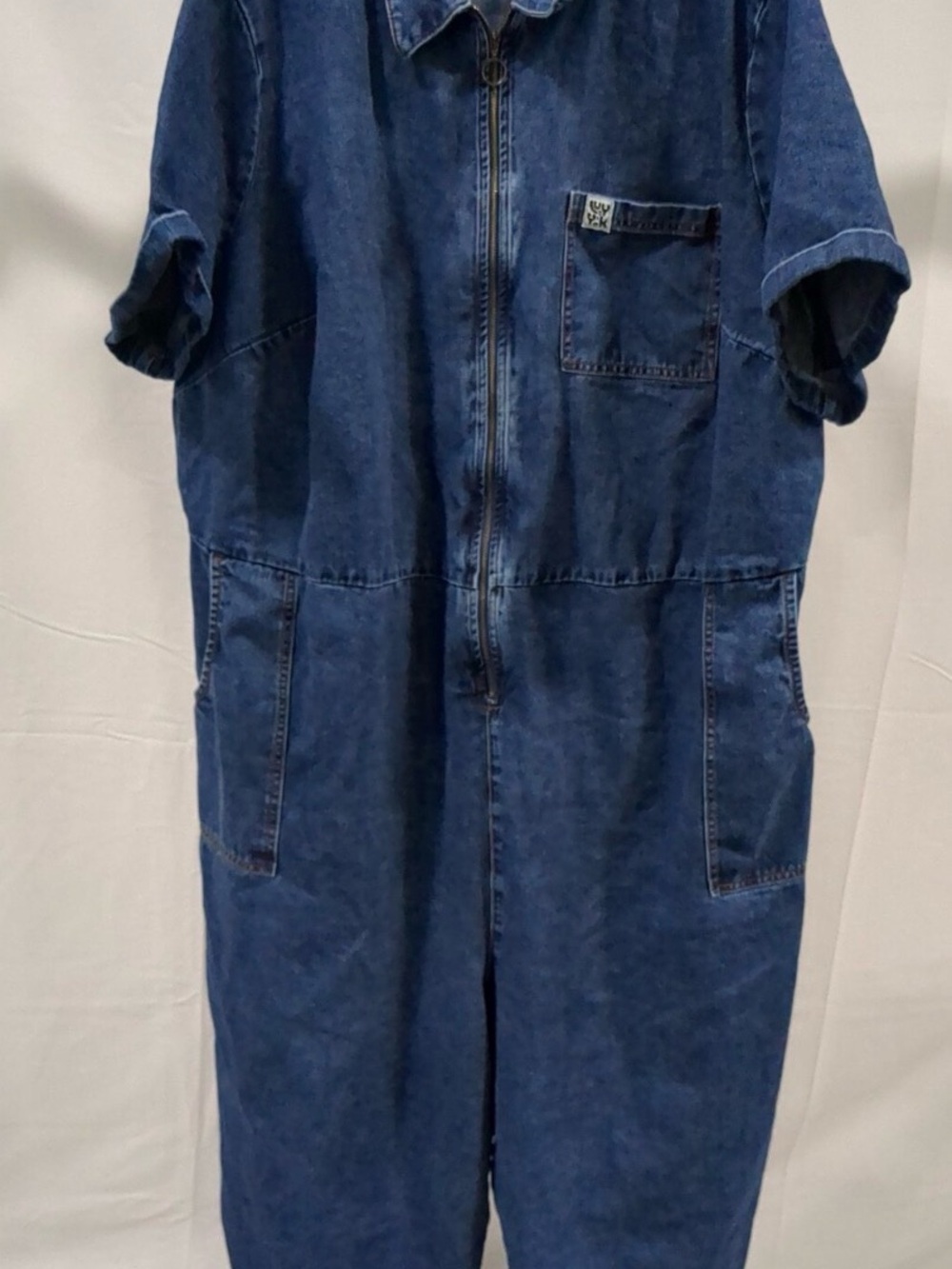 Lucy & Yak Dark Blue Denim Zip-Front Boilersuit US 26 EUC